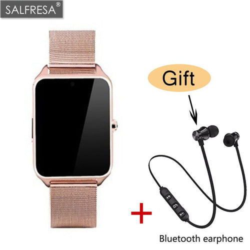 SALFRESA Smart Watch Z60 Men Women Metal Bluetooth Wrist Support SIM/TF Card Fashion business Wristwatch For Apple Android Phone
