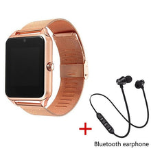 Load image into Gallery viewer, SALFRESA Smart Watch Z60 Men Women Metal Bluetooth Wrist Support SIM/TF Card Fashion business Wristwatch For Apple Android Phone